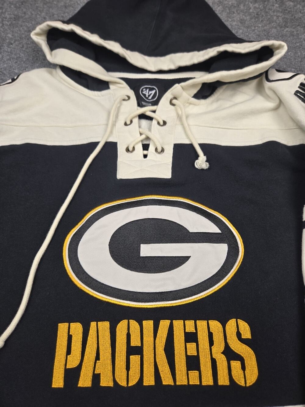 47 Brand Green Bay Packers '47 Lacer Hoodie Sweatshirt‎ Size Medium #1061